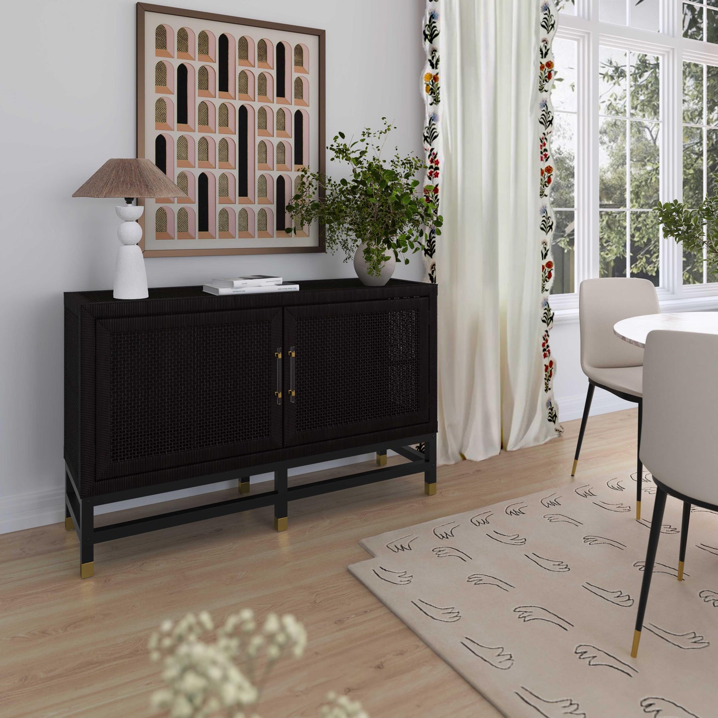 Amara 54" Woven Rattan Buffet