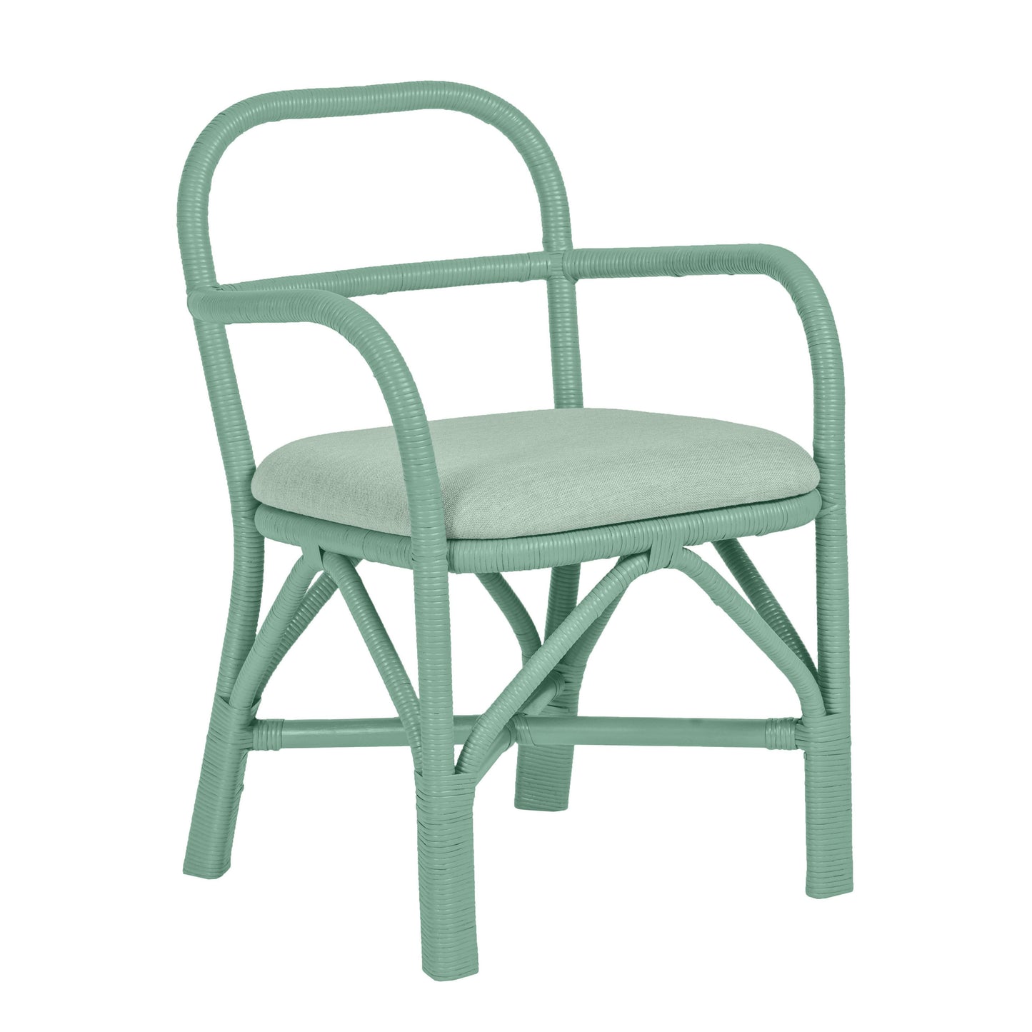 Ginny Rattan Dining Chair - Green