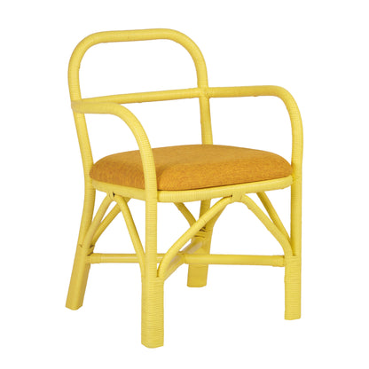 Ginny Rattan Dining Chair - Yellow