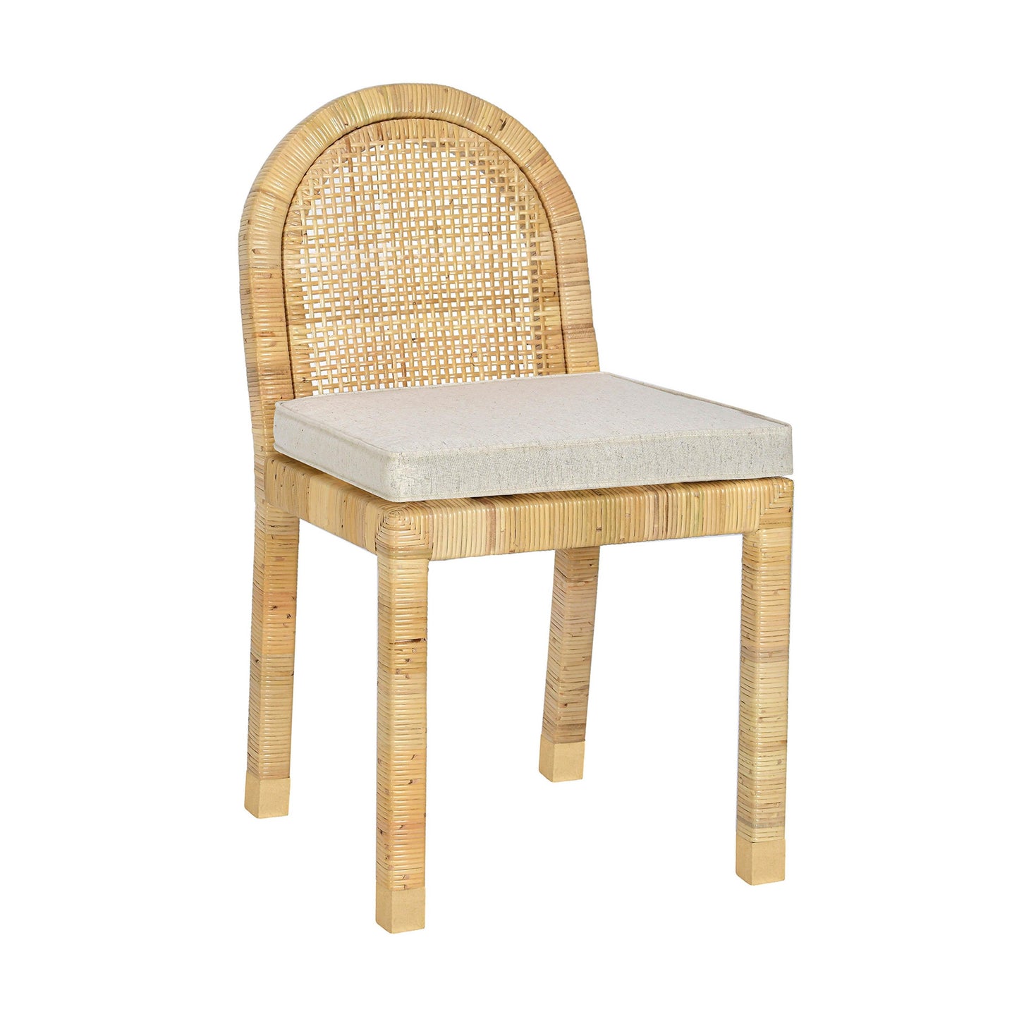 Amara Cream Contract-Grade Linen Arched Dining Chair - Default Variant