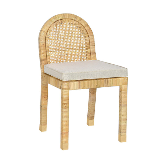 Amara Cream Contract-Grade Linen Arched Dining Chair - Default Variant