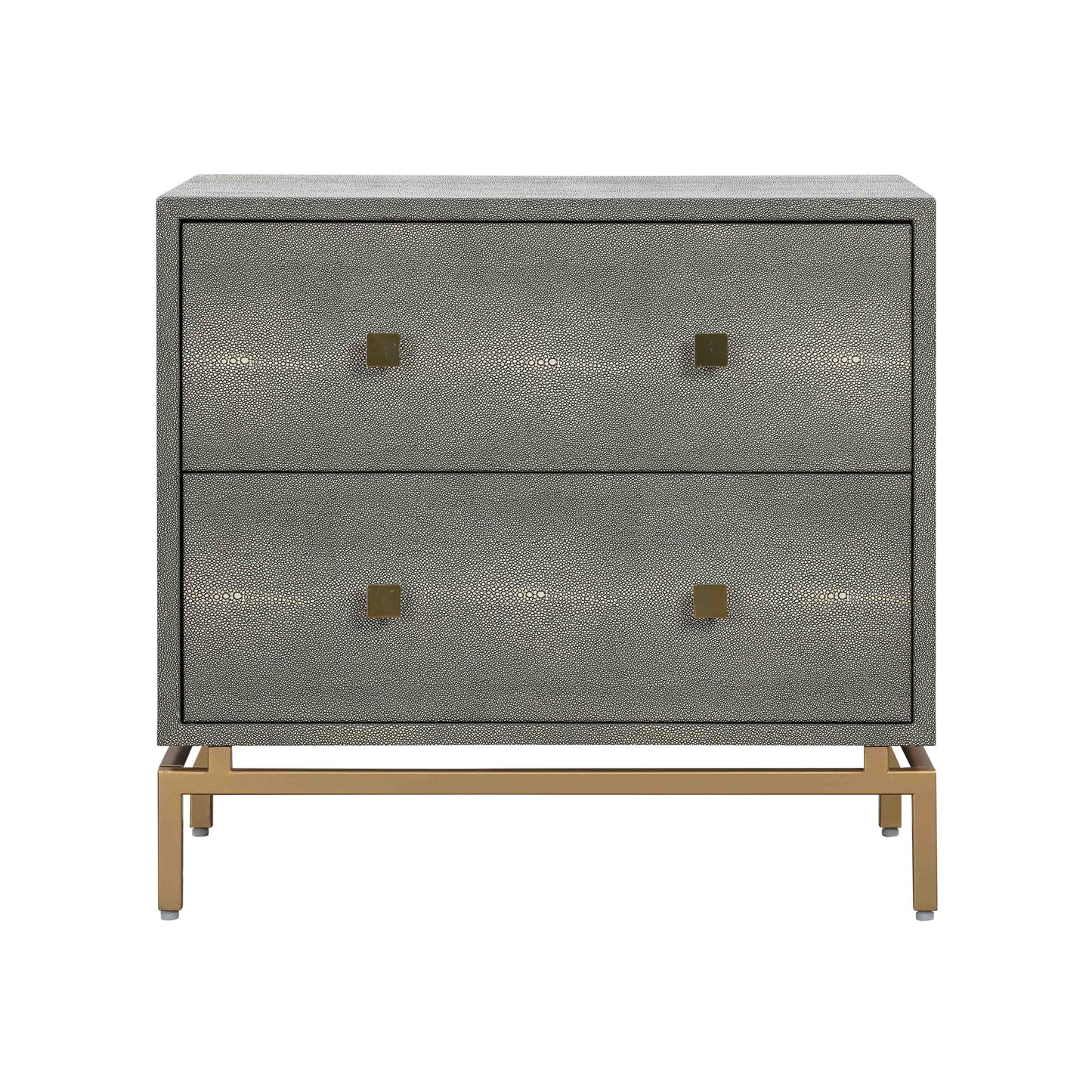 Pesce 25" Faux Shagreen 2-Drawer Nightstand - Grey
