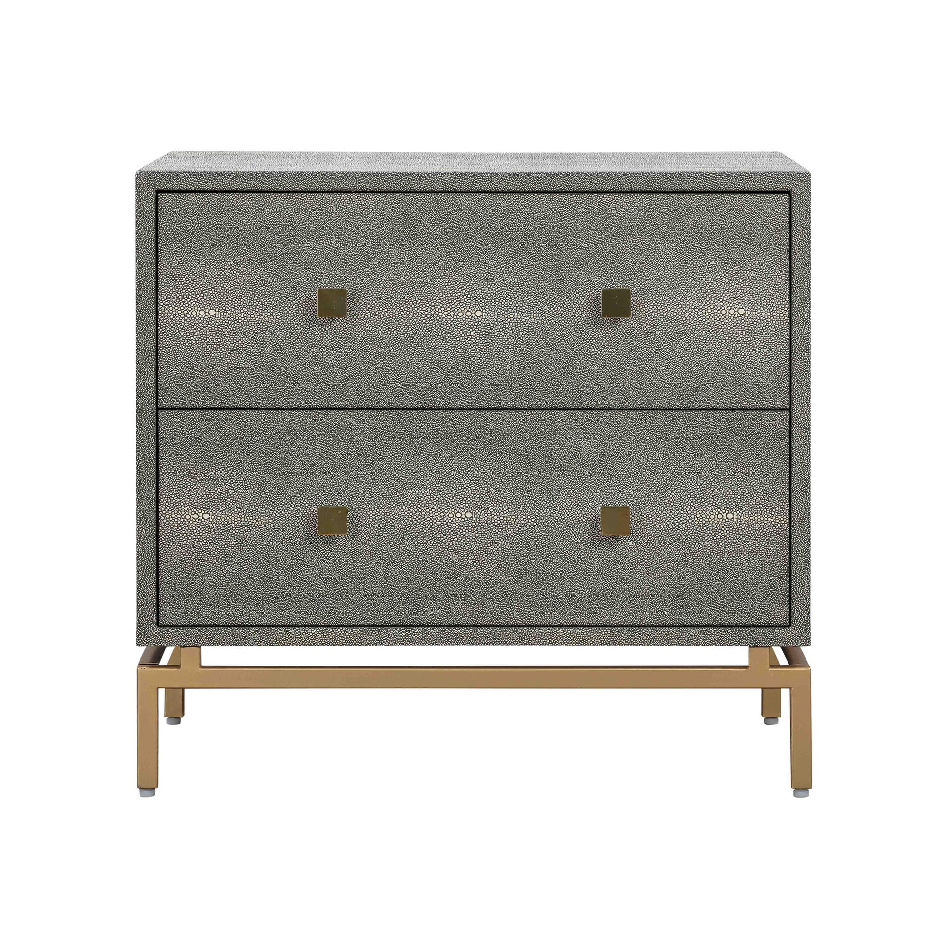 Pesce 25" Faux Shagreen 2-Drawer Nightstand - Grey