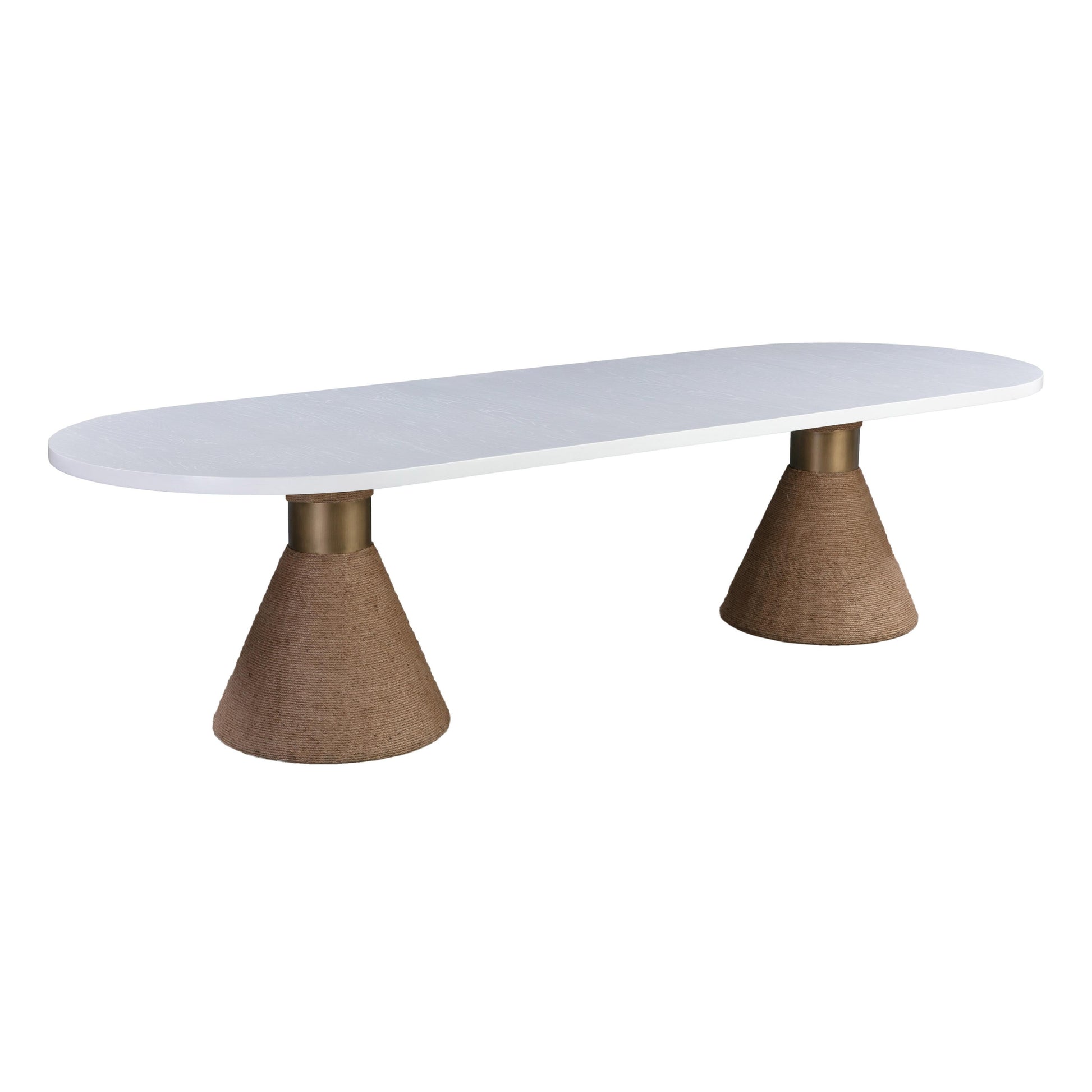 Rishi 120" Rope Oval Dining Table - White