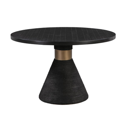 Rishi 48" Rope Round Dining Table - Black