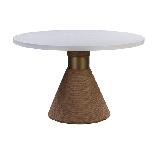Rishi 48" Rope Round Dining Table - White