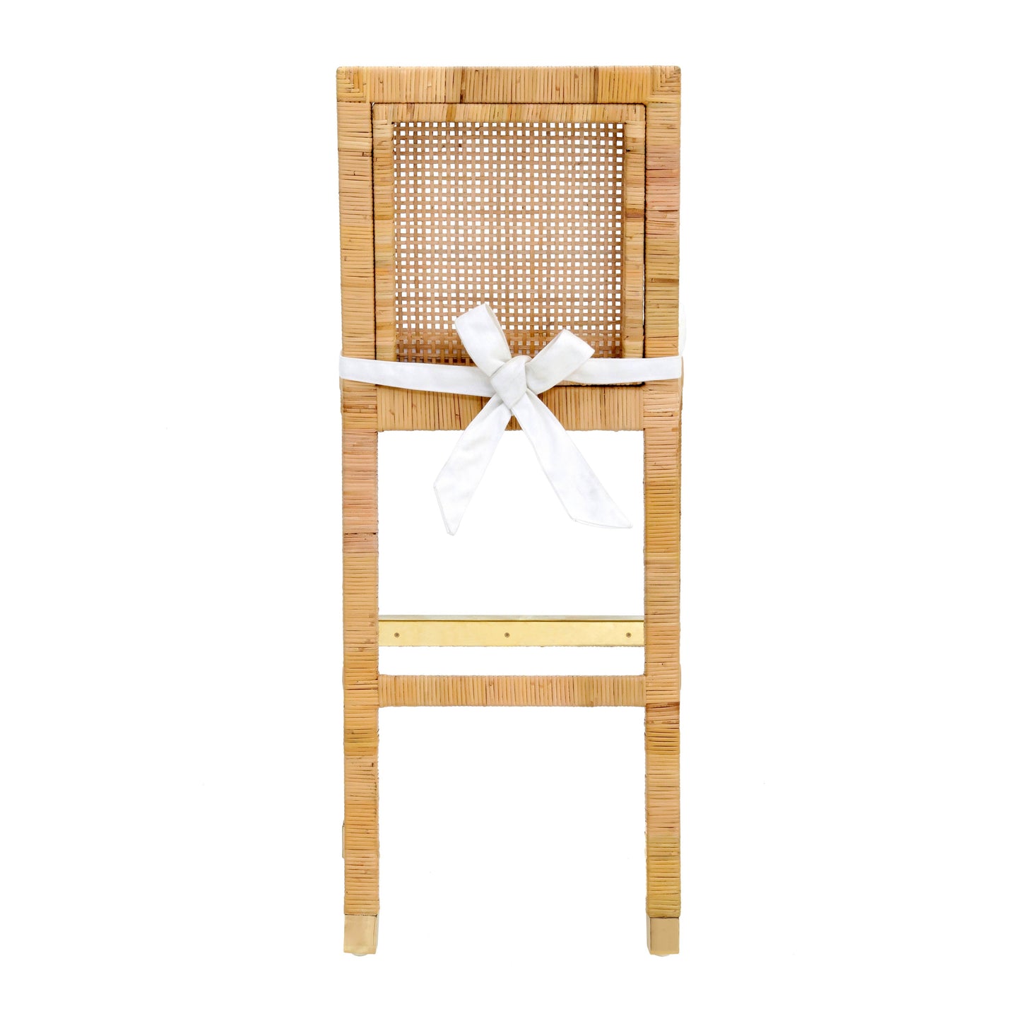 Amara Woven Rattan Performance Fabric Stool