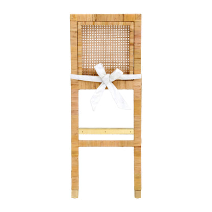 Amara Woven Rattan Performance Fabric Stool
