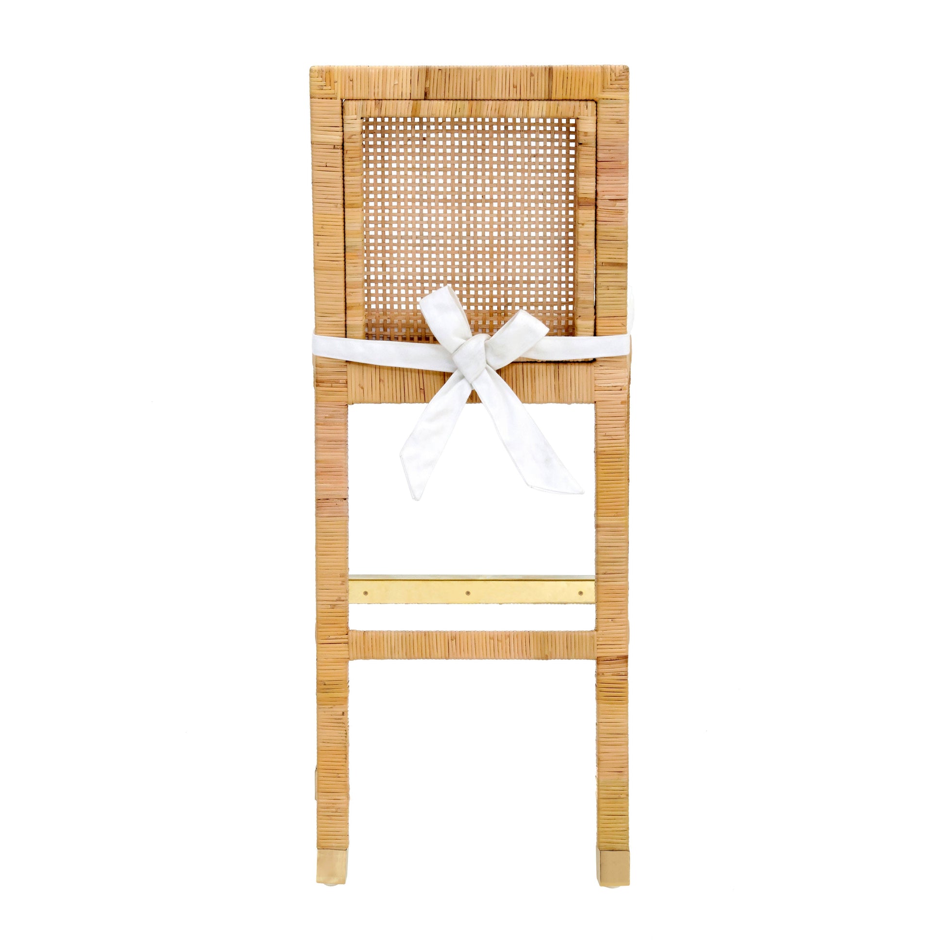 Amara Woven Rattan Performance Fabric Stool