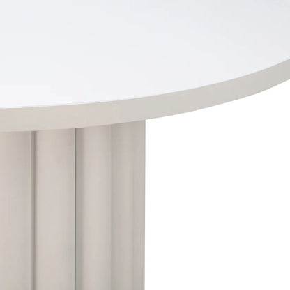 Kali 55" White Round Dining Table