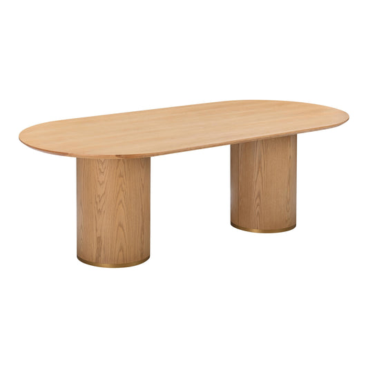 Brandy 95" Natural Ash Wood Oval Dining Table - Default Variant