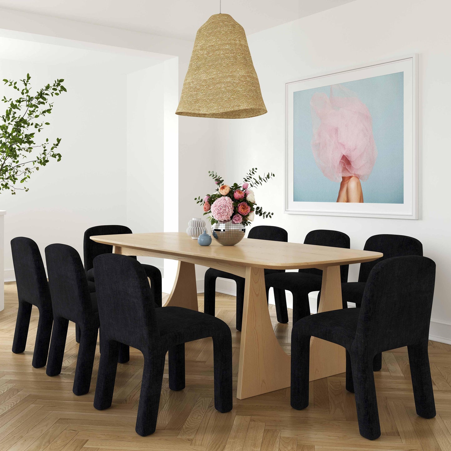 Cybill Natural Ash Rectangular Dining Table (79"-94")