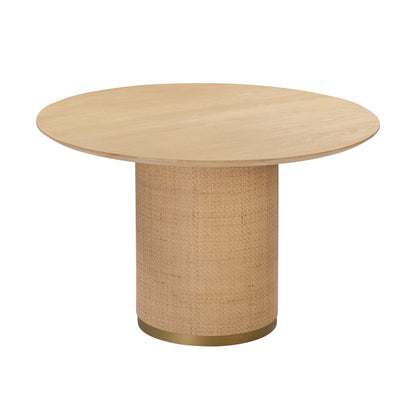 Akiba 47" Natural Ash &amp; Rattan Round Dining Table - Default Variant