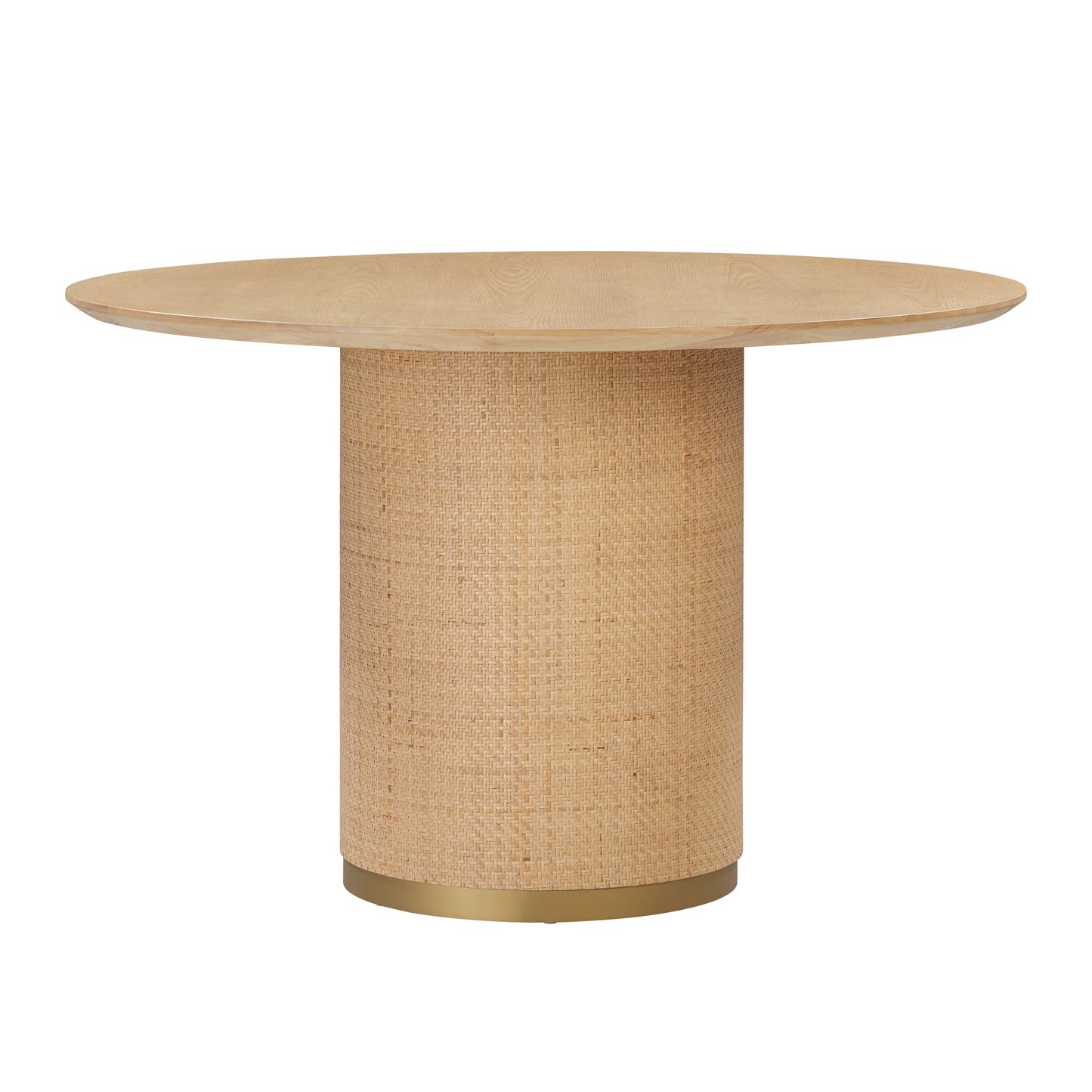 Akiba 47" Natural Ash &amp; Rattan Round Dining Table