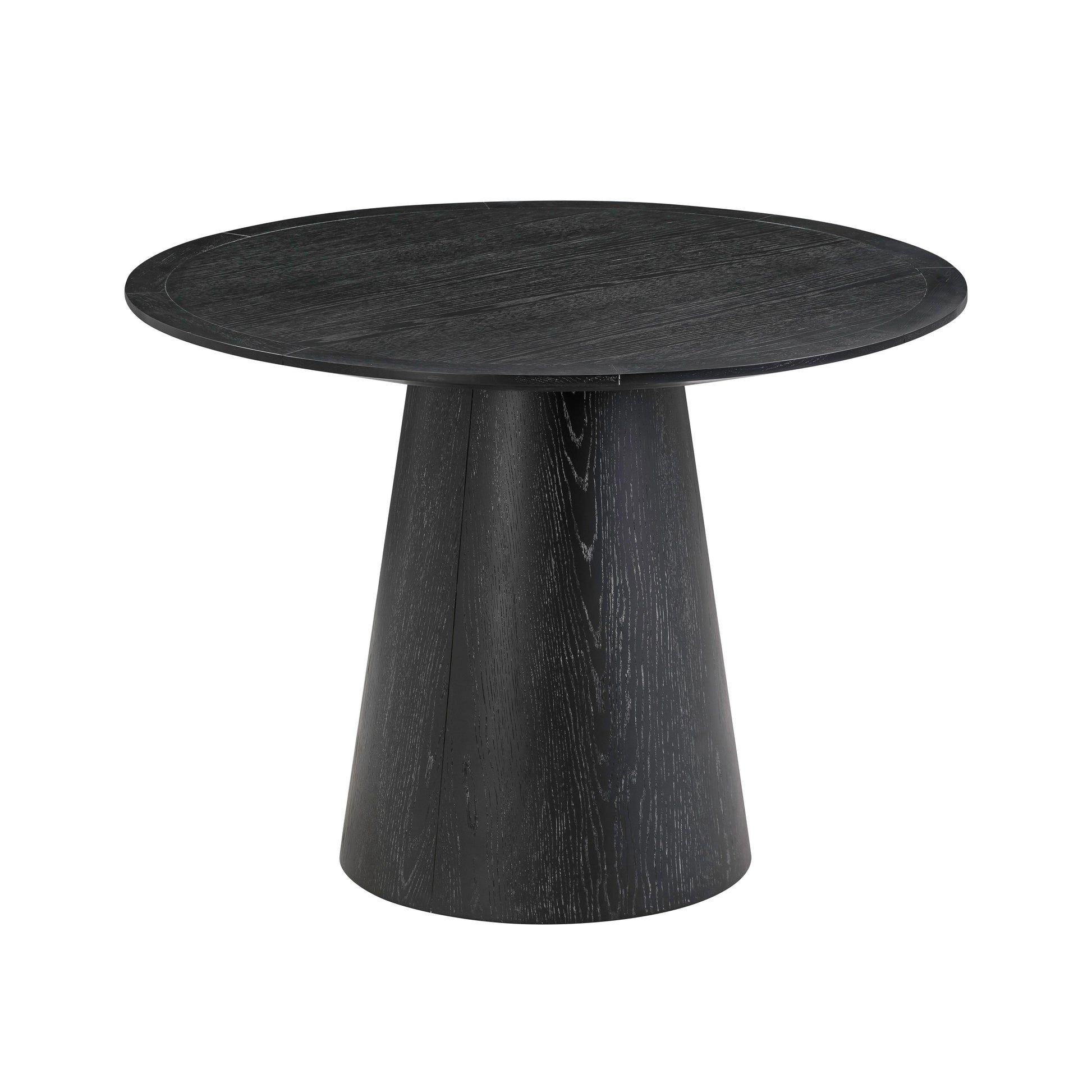 Sahara Round Oak Dining Table (41"-60") - Black / 41"