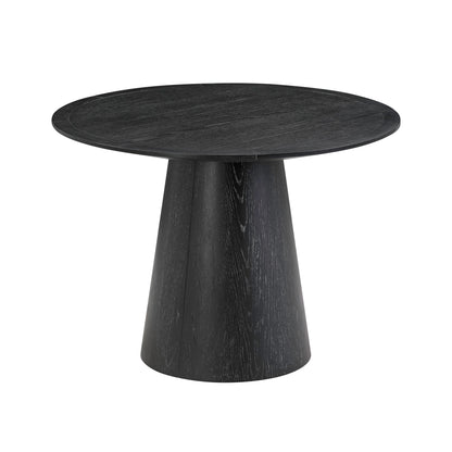 Sahara Round Oak Dining Table (41"-60") - Black / 41"