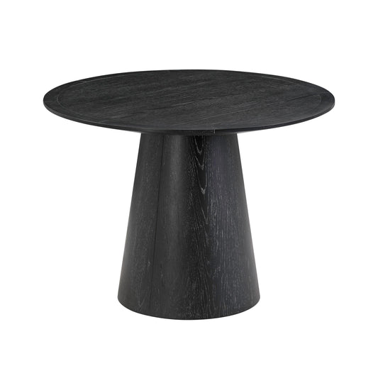 Sahara Round Oak Dining Table (41"-60") - Black / 41"