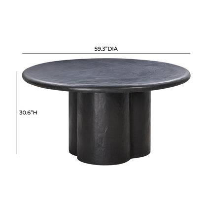 Elika 59" Faux Plaster Indoor / Outdoor Round Dining Table