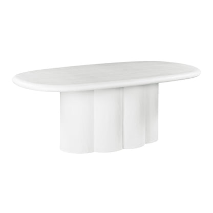 Elika 80" Faux Plaster Indoor / Outdoor Oval Dining Table