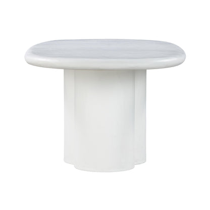 Elika 80" Faux Plaster Indoor / Outdoor Oval Dining Table