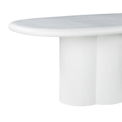 Elika 80" Faux Plaster Indoor / Outdoor Oval Dining Table
