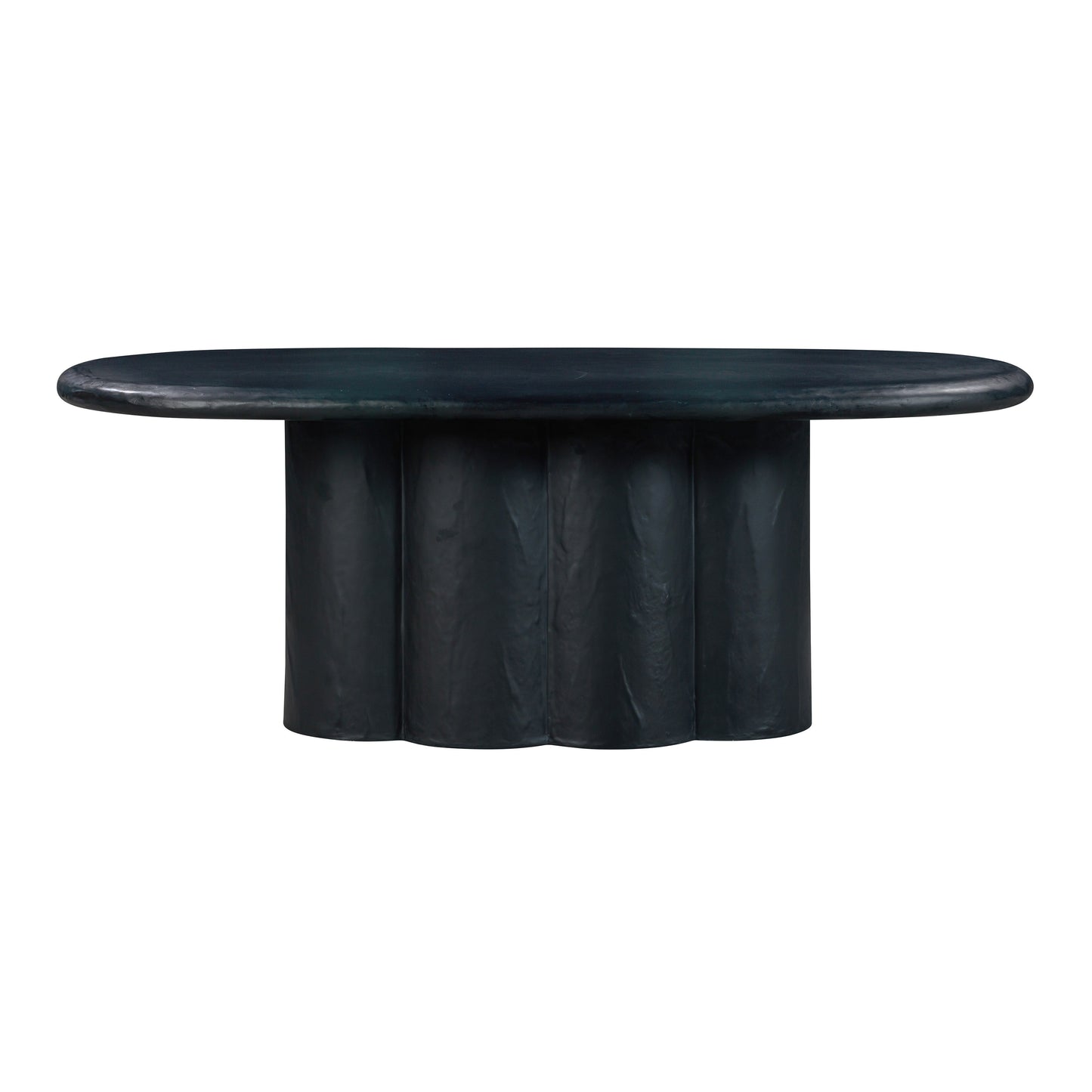 Elika 80" Faux Plaster Indoor / Outdoor Oval Dining Table - Black