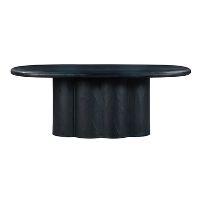 Elika 80" Faux Plaster Indoor / Outdoor Oval Dining Table - Black