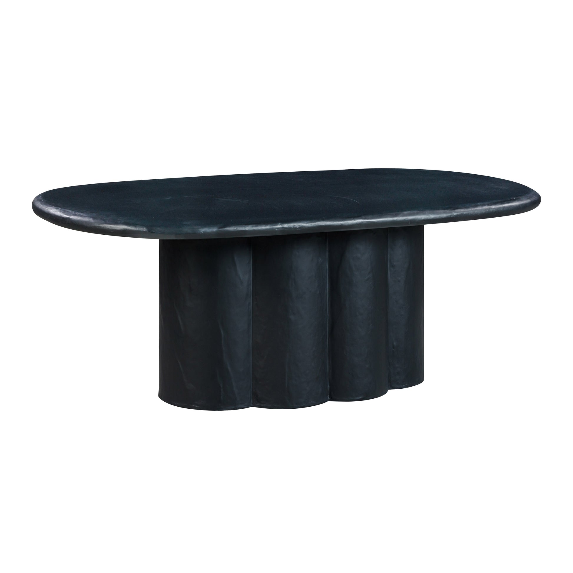 Elika 80" Faux Plaster Indoor / Outdoor Oval Dining Table