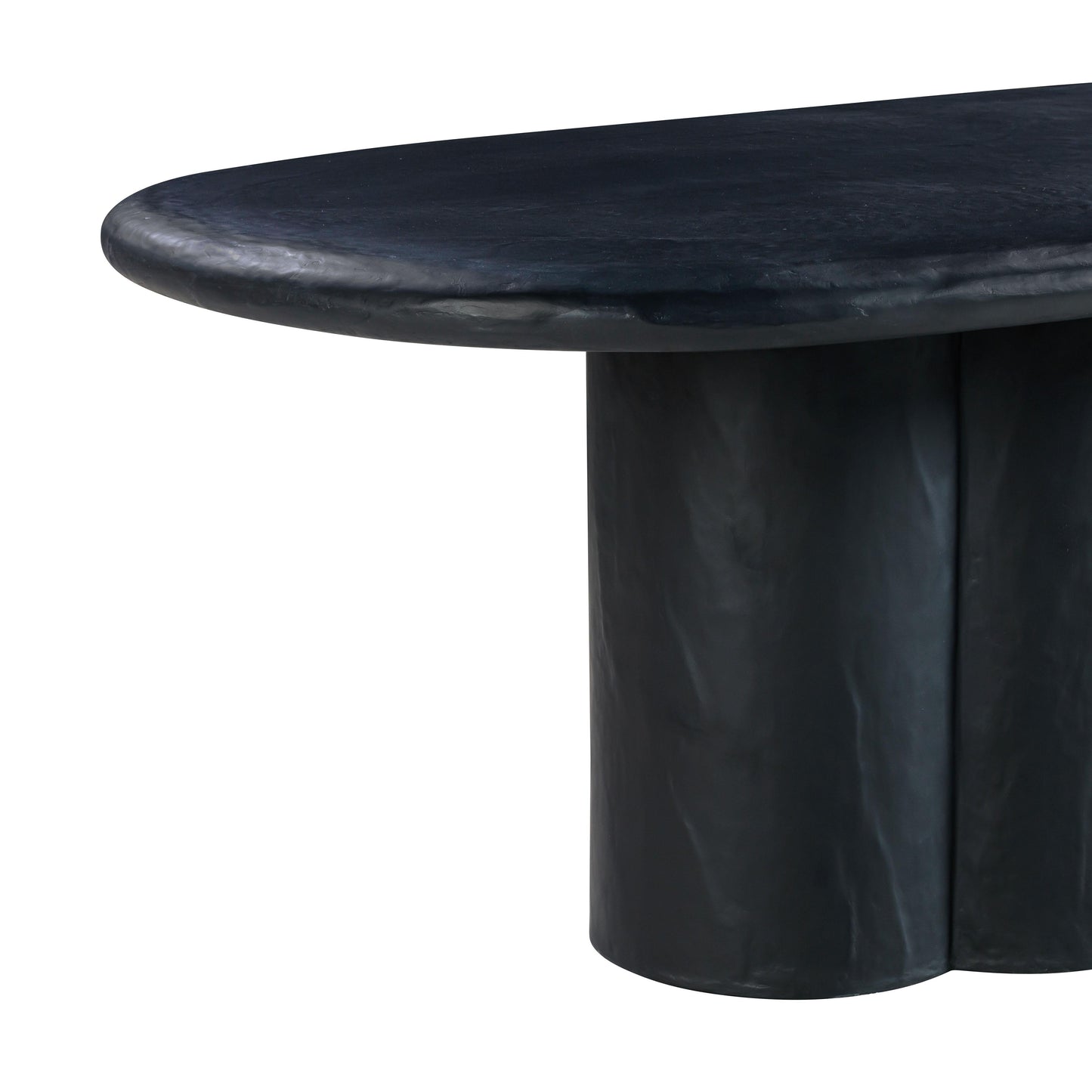 Elika 80" Faux Plaster Indoor / Outdoor Oval Dining Table