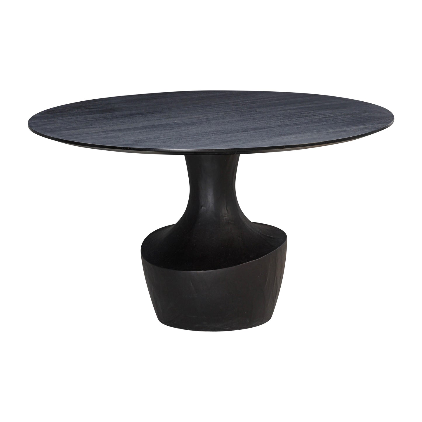 Gevra 54" Black Acacia &amp; Faux Plaster Round Dining Table - Default Variant