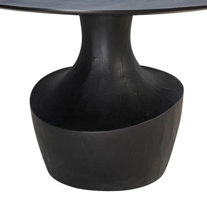 Gevra 54" Black Acacia &amp; Faux Plaster Round Dining Table
