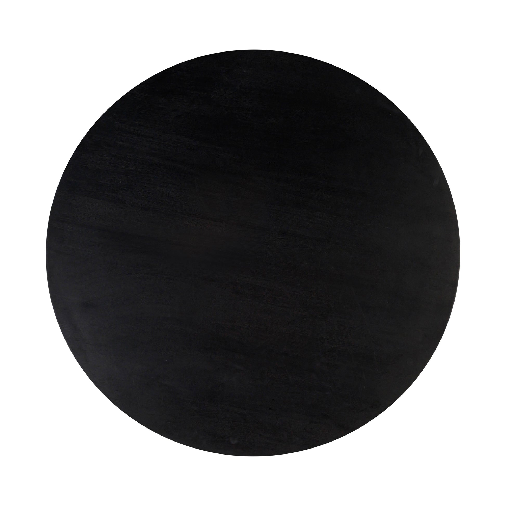 Gevra 54" Black Acacia &amp; Faux Plaster Round Dining Table