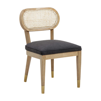 Cosette Performance Linen Dining Chair - Black