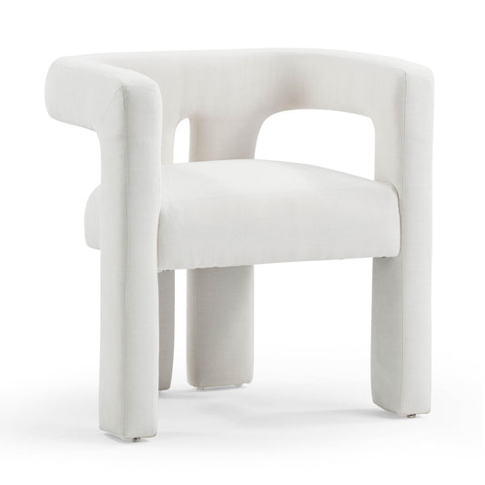 Sloane Bone White Upcycled Performance Fabric Accent Chair