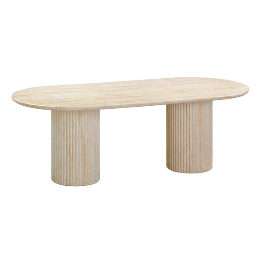 Brut 86" Concrete Patterned Indoor/Outdoor Oval Dining Table