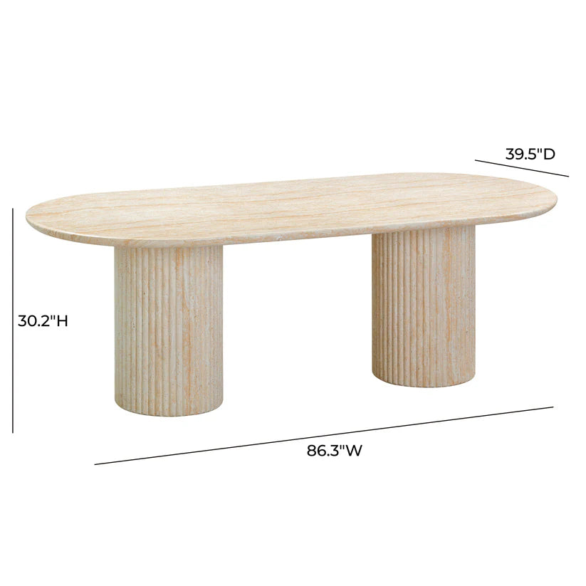 Brut 86" Concrete Patterned Indoor/Outdoor 86" Oval Dining Table