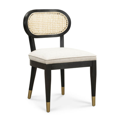 Cosette Black Dining Chair in Cream Performance Linen - Default Variant