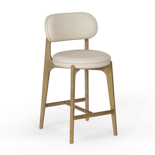 Carnation Cream Performance Vegan Leather Counter Stool