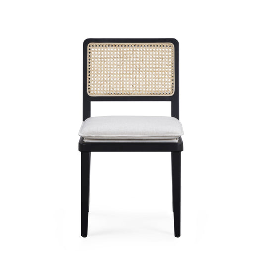 Tassina Cream Upcycled Performance Linen Dining Chair