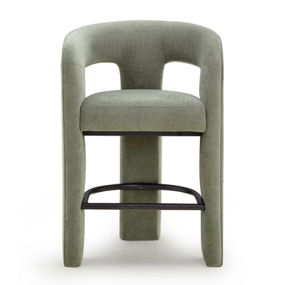 Malone Performance Chenille Stool - Green / Counter Height