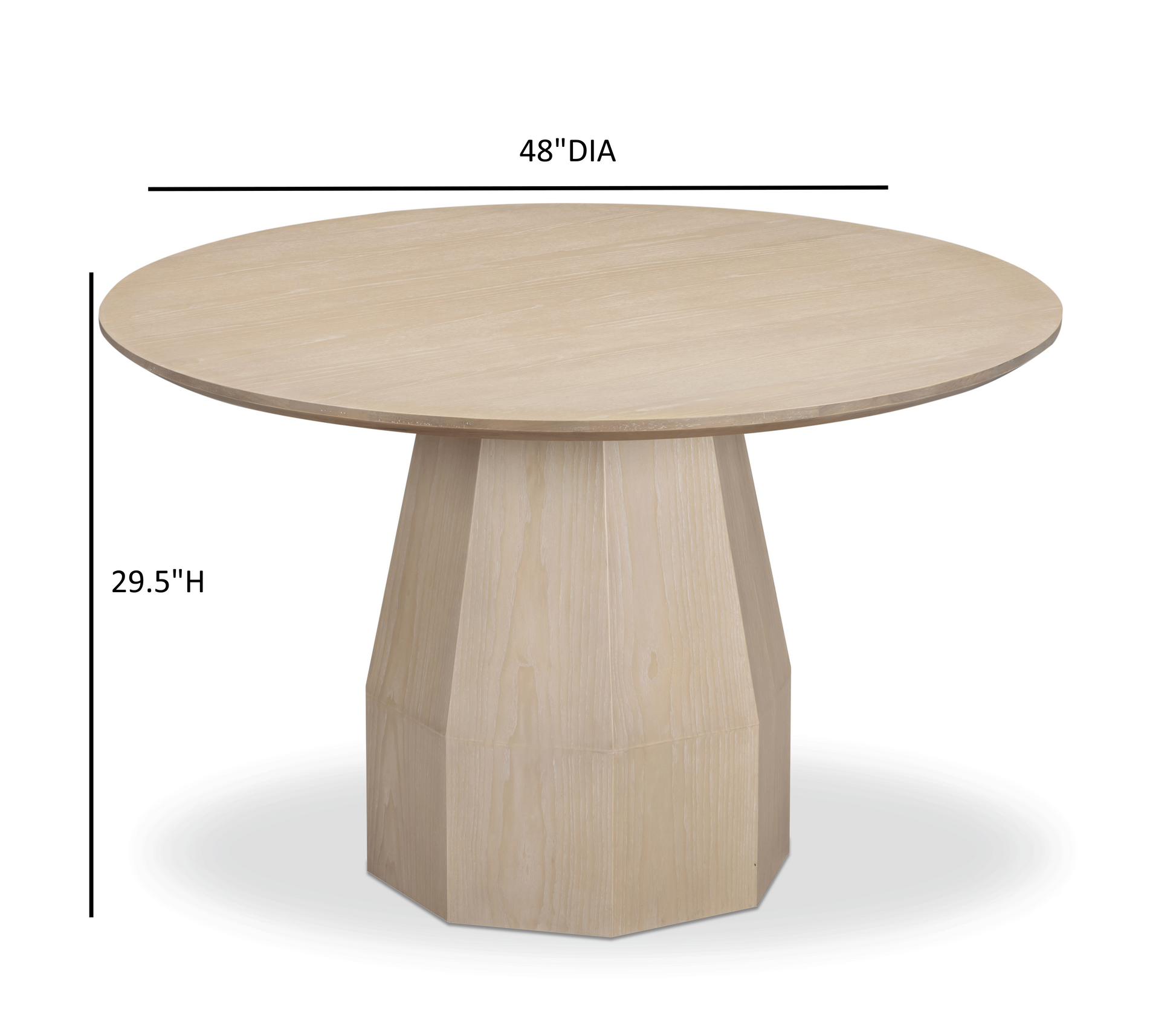 Brocha 48'' Ash Wood Round Dining Table
