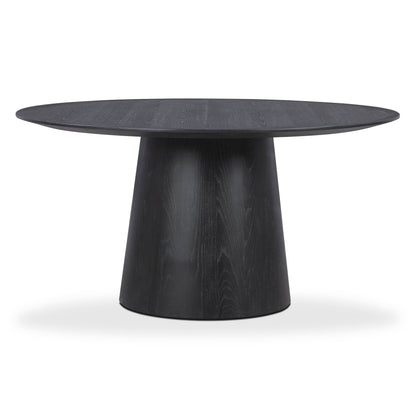 Sahara Round Oak Dining Table (41"-60") - Black / 60"