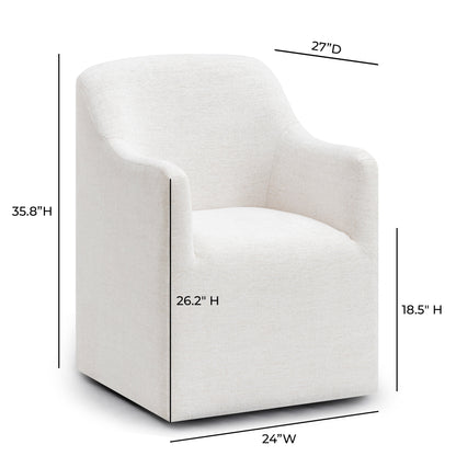 Helena Tall Textured Weave Performance Fabric Dining Chair