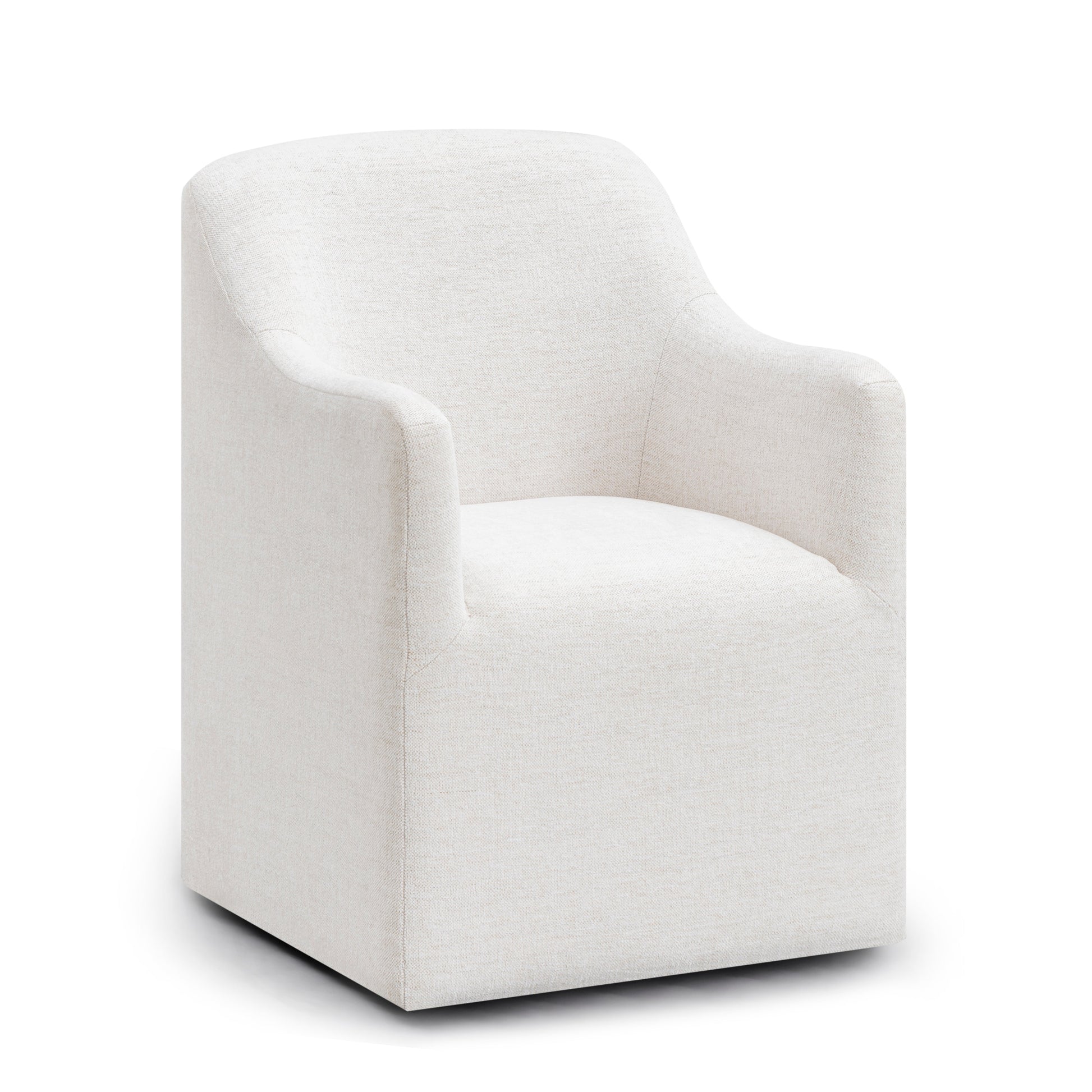 Helena Tall Textured Weave Performance Fabric Dining Chair - Off-White