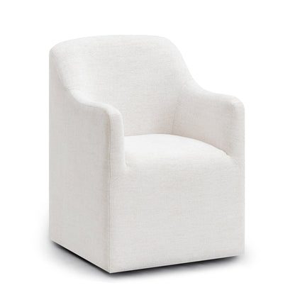 Helena Tall Textured Weave Performance Fabric Dining Chair - Off-White