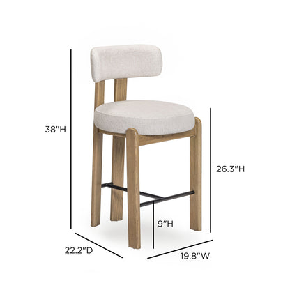 Odessa Cream Performance Fabric Counter Stool