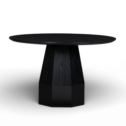 Brocha 48'' Ash Wood Round Dining Table - Black