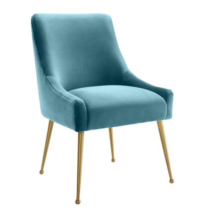 Beatrix Performance Velvet Dining Chair - Sea Blue