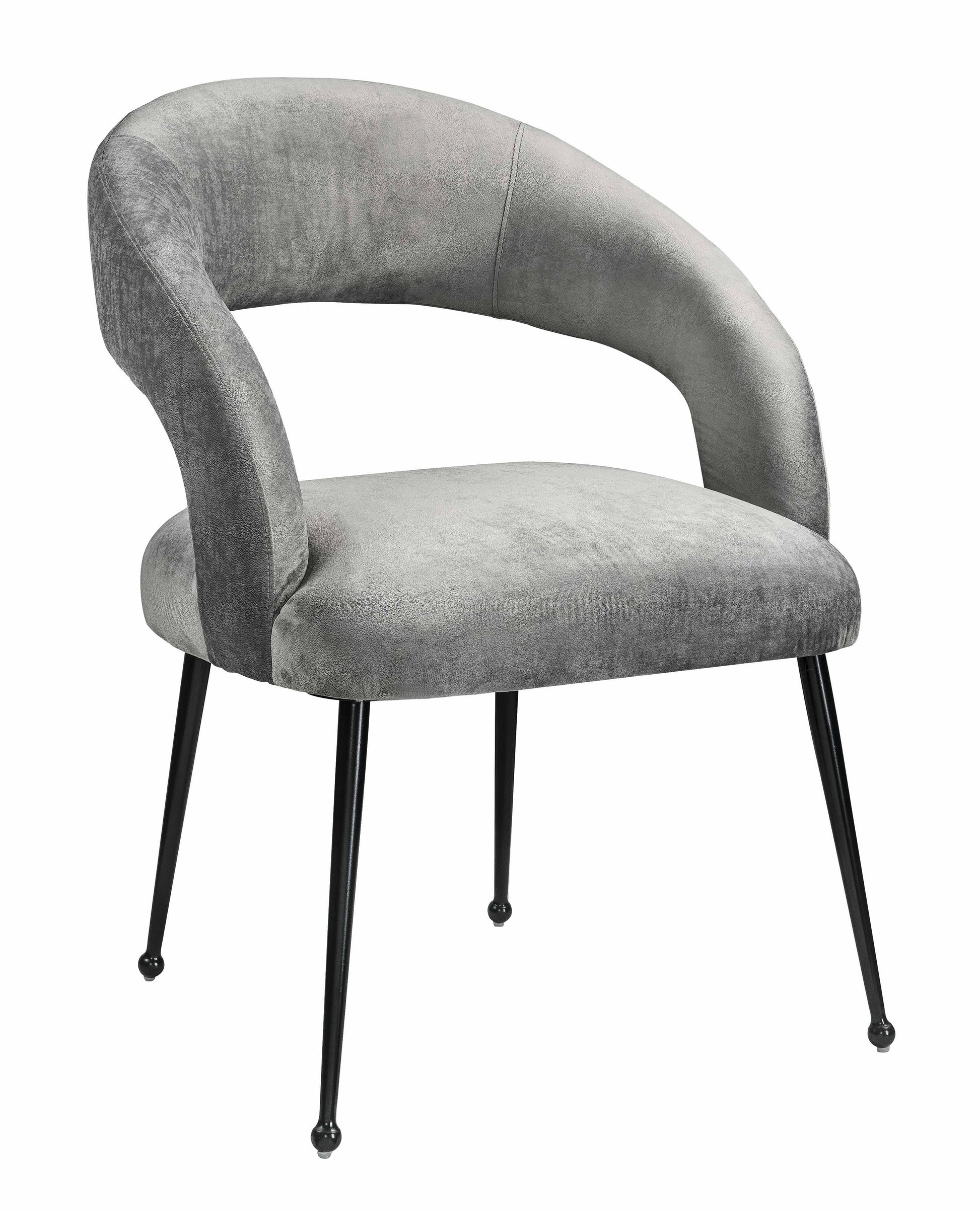 Rocco Performance Velvet Dining Chair - Light Grey