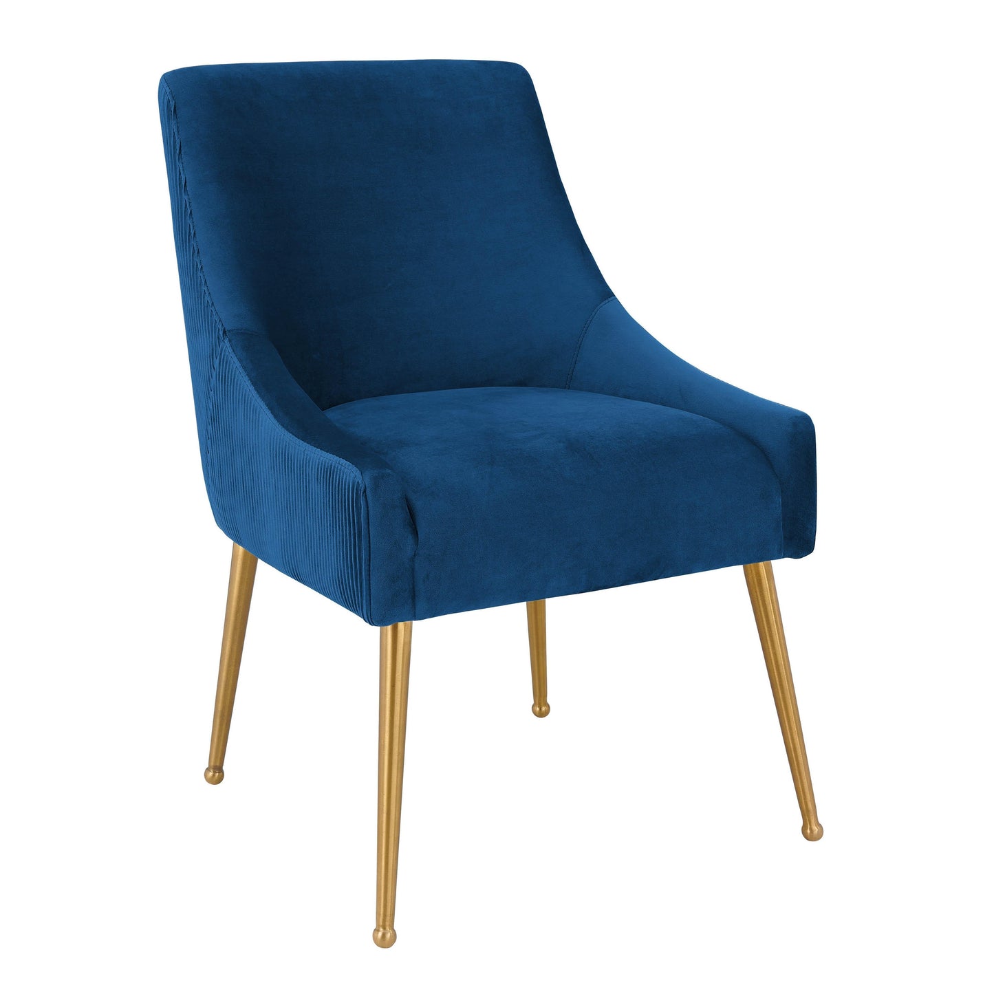 Beatrix Pleated Performance Velvet Dining Chair - Navy
